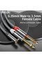 0.6m 3.5mm Female to Dual 6.35mm Y Splitter Audio Cable TS Male Adapter, Female Mini Jack to 2 Mono - 6