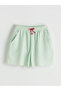 Textured Girls' Shorts with Elastic Waist (S6) - 2