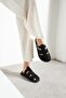 Baldy Black Suede Buckle Detailed Slippers - 5