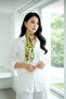 Yellow Floral Print Fabric Bracelet - Gold Color Ring - 3