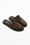 Luana Brown Suede Buckle Detailed Slippers - 2