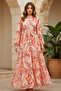 Patterned Hijab Jessica Dress B607 Orange - 4