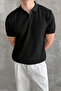 Men's Honeycomb Pattern Polo Collar Knitwear T-Shirt - 6