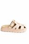 Women's Suede Gold Buckle Bohemian Style Platform Slippers - 2