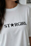 تيشيرت نسائي أبيض مطبوع عليه Stargirl مقاس كبير - 2
