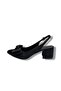 683-26 Shiny Satin Bow Tie Mid-Heel Open Back Women's Shoes (6cm) - 3