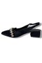 681-26 Shiny Satin Ribbon Stone Ribbon Square Heel Women's Shoes - 3
