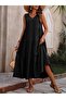 Women's Strappy V-Neck Long Woven Viscose Dress - 2