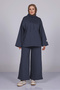 6127 - Stylish Comfortable 3 Thread Fleece-Lined Jersey Turtleneck Loose Women's Set - 4