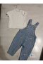 Flower Embroidered Denim Salopet 2-Piece Baby Set - 4