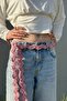 Pink Glittery Hand Knitted Wave Patterned Belt - Knitted, Handmade, Wavy Belt - 2