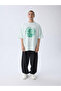 Light Blue Graphic Print Oversized T-Shirt - 3