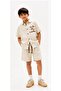 Limi̇ Boy's Soft Texture Linen Shirt Shorts Mercerized 3-Piece Set - 6