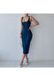 Strappy Zippered Denim Dress - 5