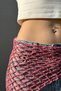 Pink Glitter Knitted Waist Scarf and Bandana - Handmade Triangle Waist Belt - 2