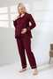 Hamile Lauasa Pleated Burgundy Pajama Set - 5