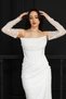 Beaded Detailed Lace Pencil Dress - White - 4