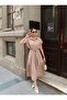 Crep Fabric Buttoned Belted Dress - 4