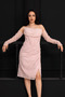 Beaded Detailed Lace Pencil Dress - Powder - 4