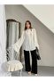 Women's Pleated Ruffle Front Shirt - 2