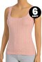 6-Piece Women's Ribbed Jacquard Tank Top (100% Cotton)
