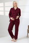 Hamile Lauasa Pleated Burgundy Pajama Set - 6