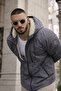 Men's Winter Premium Hooded Smoked Fur Lined Raincoat - 2