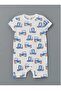 Lcw Baby Turquoise Crew Neck Baby Boy Combed Cotton Romper 2Pcs - 3
