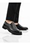 Men's genuine leather black casual classic shoes - 3