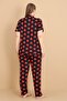 Mrn 2854 Hearted Milan Fabric Short Sleeve Buttoned Plus Size Women's Pajama Set - 4