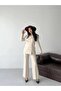 Women's Double-Breasted Blazer Jacket Pants Set Stylish Button Detail Modern Office Formal Suit