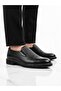 Men's genuine leather black casual classic shoes - 2