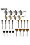 24Pcs Brass BrushSteel Wire Wheels Brushes Drill Rotary Tools Polishing For Dremel Rotary Tools M...