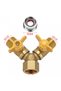 2 Way Tap Connector Adapter G1/2 Brass Garden Irrigation 2 Way Double Tap Hose Adapter Dual Fauce... - 8