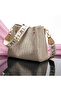Women's Soft Strap Large Capacity Fly Woven Letter Print Crossbody Shoulder Canvas Bag, Khaki - 4