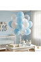 Macaron Blue White Transparent Balloon Set 20 Pieces Baby Shower Birthday Decoration