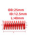 25x12.5x40mm أحمر 2 قطعة نوابض دفع حمراء لدعامات رفع صندوق السيارة الخلفي وأدوات امتصاص الصدمات - 2