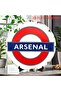 20x20 2D Flat, 2D Flat 1pc Modern Minimalist Round Tin Sign 20.32x20.32 cm - Sleek Arsenal London Un
