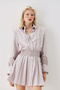 Ss6165 Mini Shirt Dress with Elastic Waist - 3
