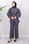 Cross Buttoned Double Suit Gray Gray 19288