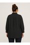 Linen Blend Women's Plus Size Shirt Black - 3