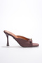 Quality Satin Gold Buckle-Detail Heel-Style Daily Comfortable Stylish Women's Slippers - 6