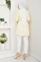 Women's Pleated Detailed Long Sleeve Buttoned Belted Casual Stylish Hijab Tunic Shirt - 3
