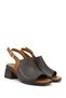 Women's Brown Antique Thick Heeled Genuine Leather Sandals - 5