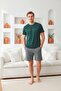 100% Cotton Crew Neck Men's Shorts Set