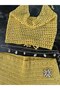 Yellow Beaded Detailed Crochet Shorts Set - 5