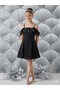 Black Off-The-Shoulder Stone Detailed Girls' Evening Dress