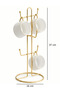 Metal Cup Hanger Set of 6 Gold – Cup Stand, Countertop Cup Holder Presentation Stand - 3