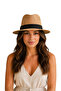 Women's Stylish Straw Hat Trilby Model Wide Brim Summer Beach Vacation Accessory - 4