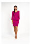 Fuschia Mini Length Party Dress with Crystal Embossing - 6